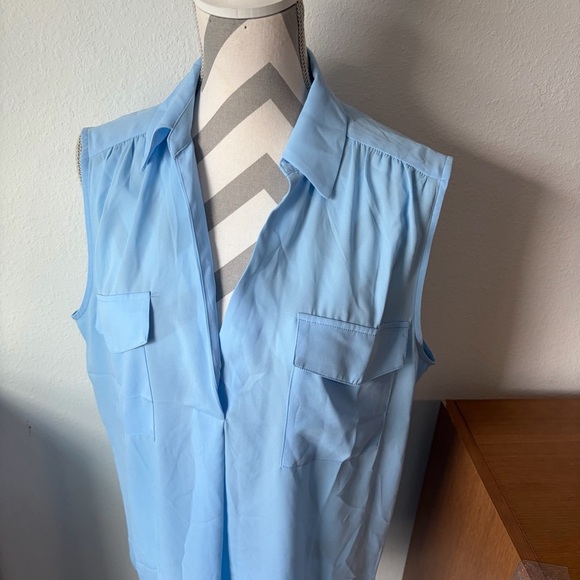 Womens Ann Taylor Sky Blue Sleeveless Blouse Top – Size XL - Picture 3 of 7